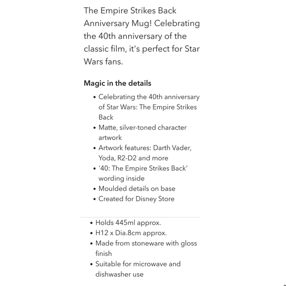 Disney Star Wars Empire Strikes Back 40th Anniversary Mugs - Picture 14 of 14